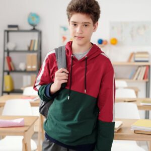 Boys cotton-polyester fleece hoodie made in Bangladesh for export – front view
